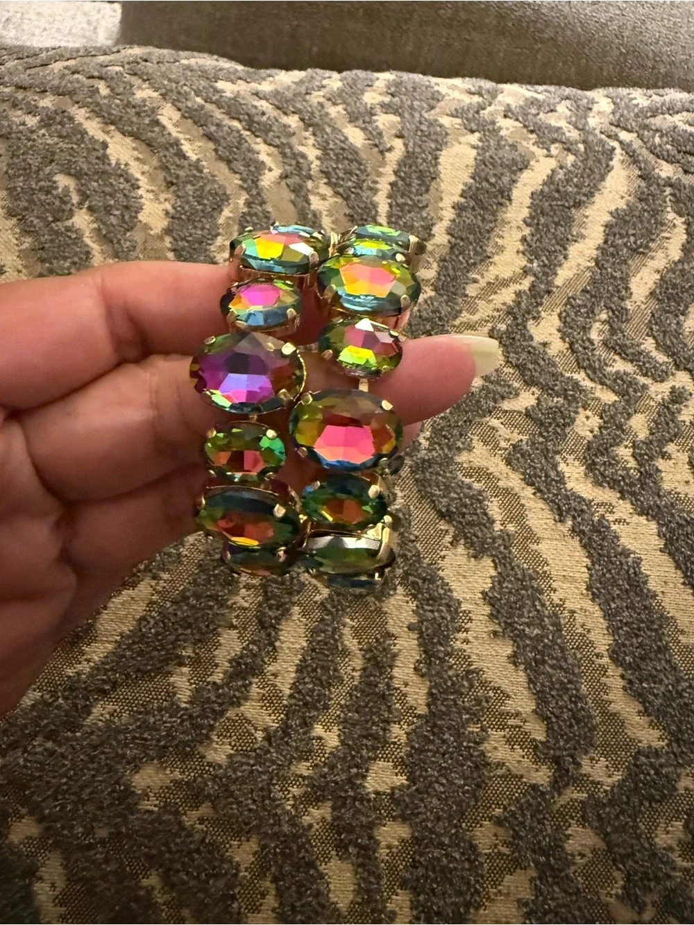 Gold Hoop Earrings with Multicolor Crystal Accents